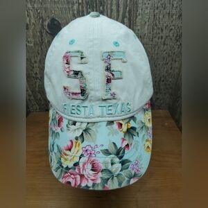 SF Fiesta Texas Womens Floral Cap Hat Adjustable Strapback One Size Fits All